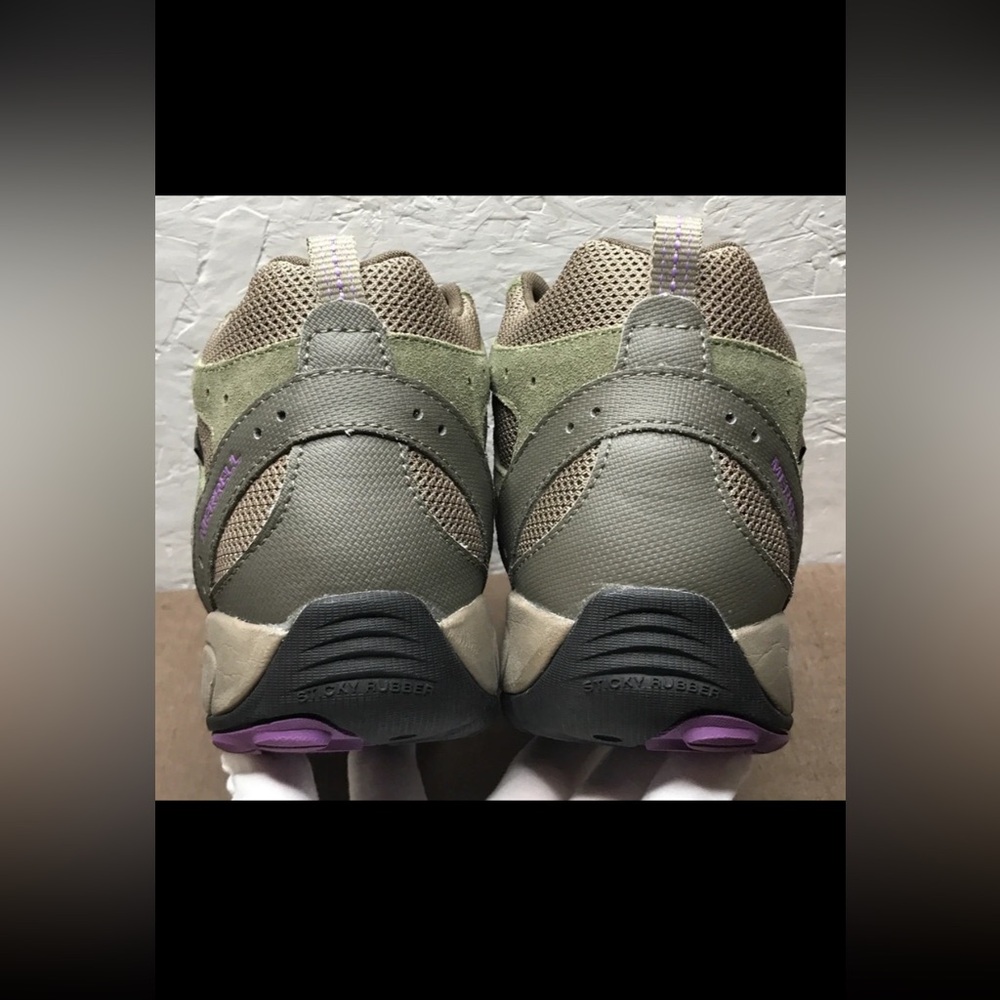 Excellent Merrell Tuskora Mid Women's 9.5 Hiking Boots Waterproof Burnt Olive - Picture 10 of 16